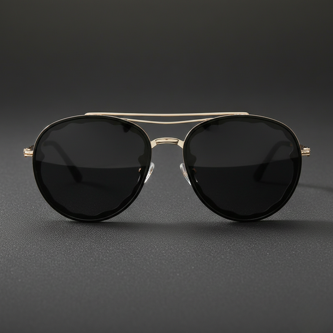 First Lens Noir Luxe Round Sunglasses-S124