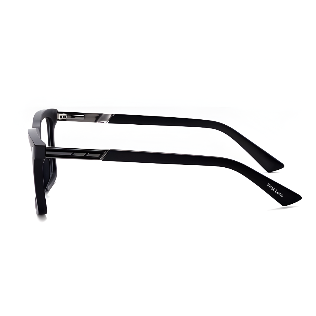 First Lens Stealth Square Blue Light Computer Glasses- B111-Matt Black