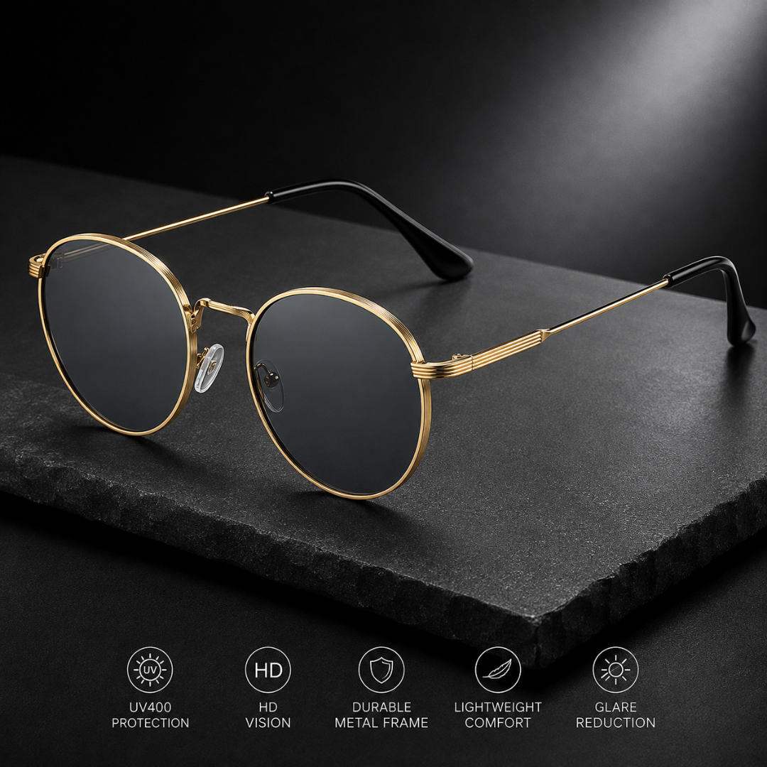 First Lens Tacca UV400 Sunglasses Black Gold S513