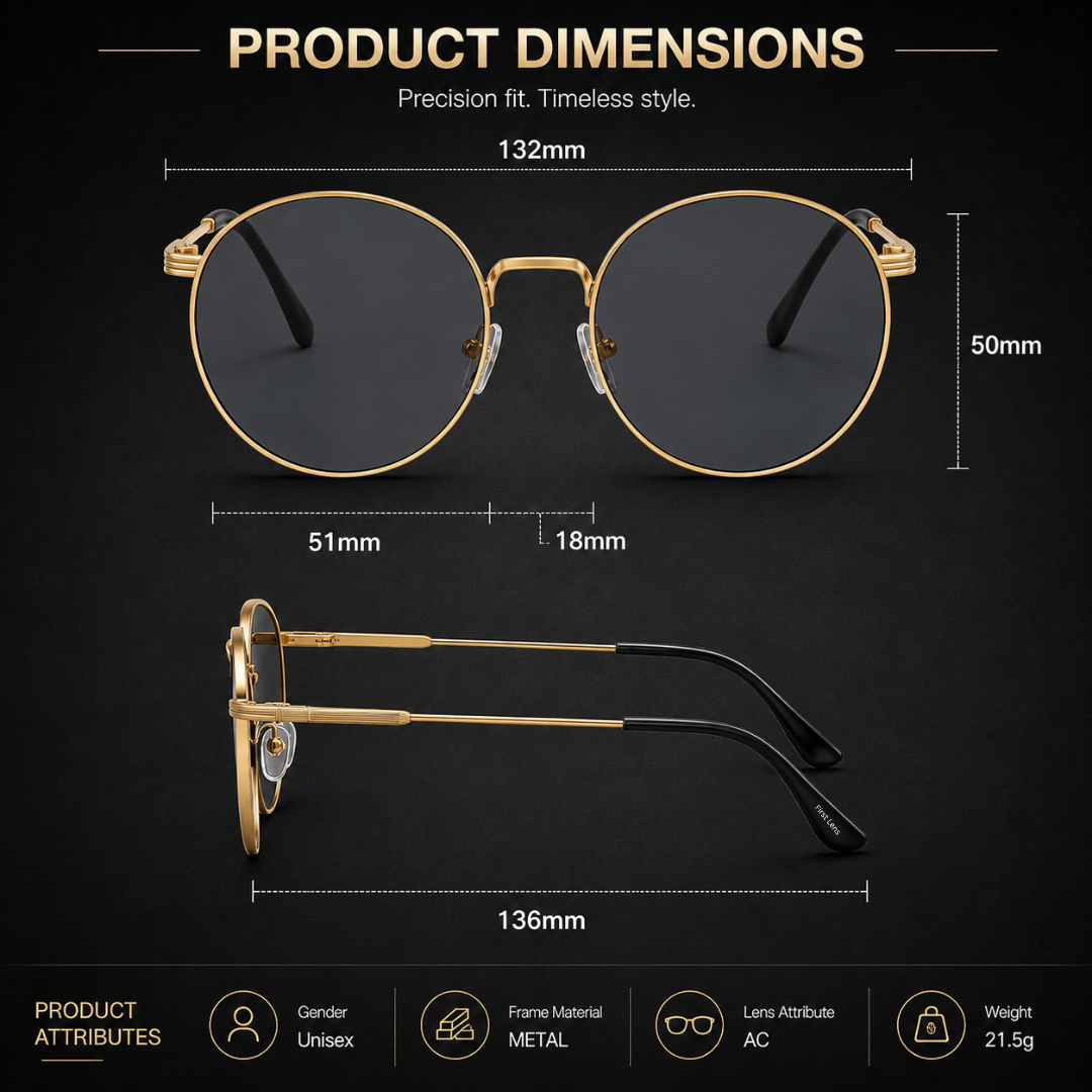 First Lens Tacca UV400 Sunglasses Black Gold S513