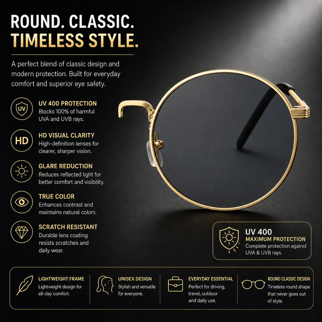 First Lens Tacca UV400 Sunglasses Black Gold S513