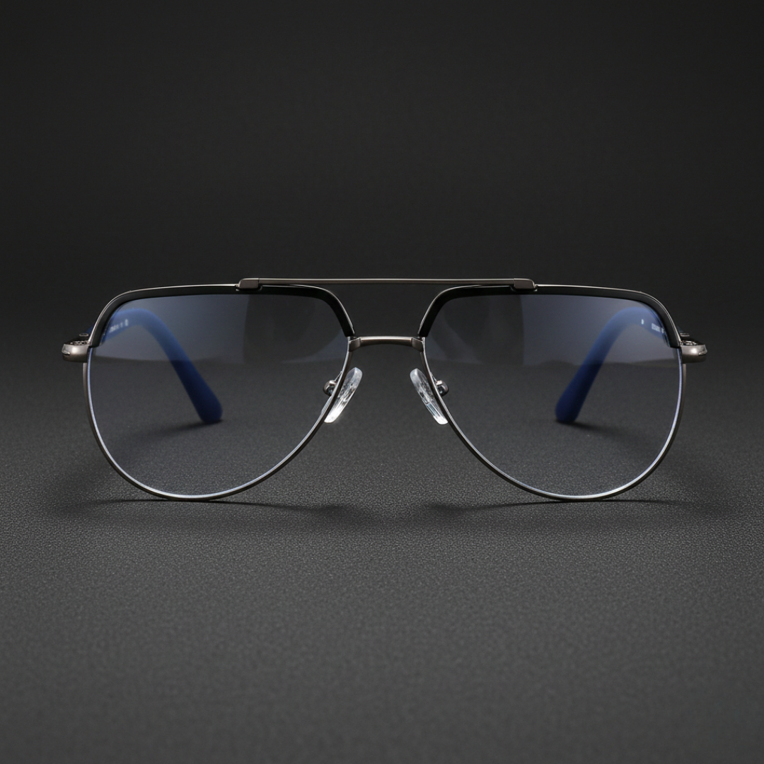 First Lens Hex Blue Light Computer Glasses- B114-Matt-Blue