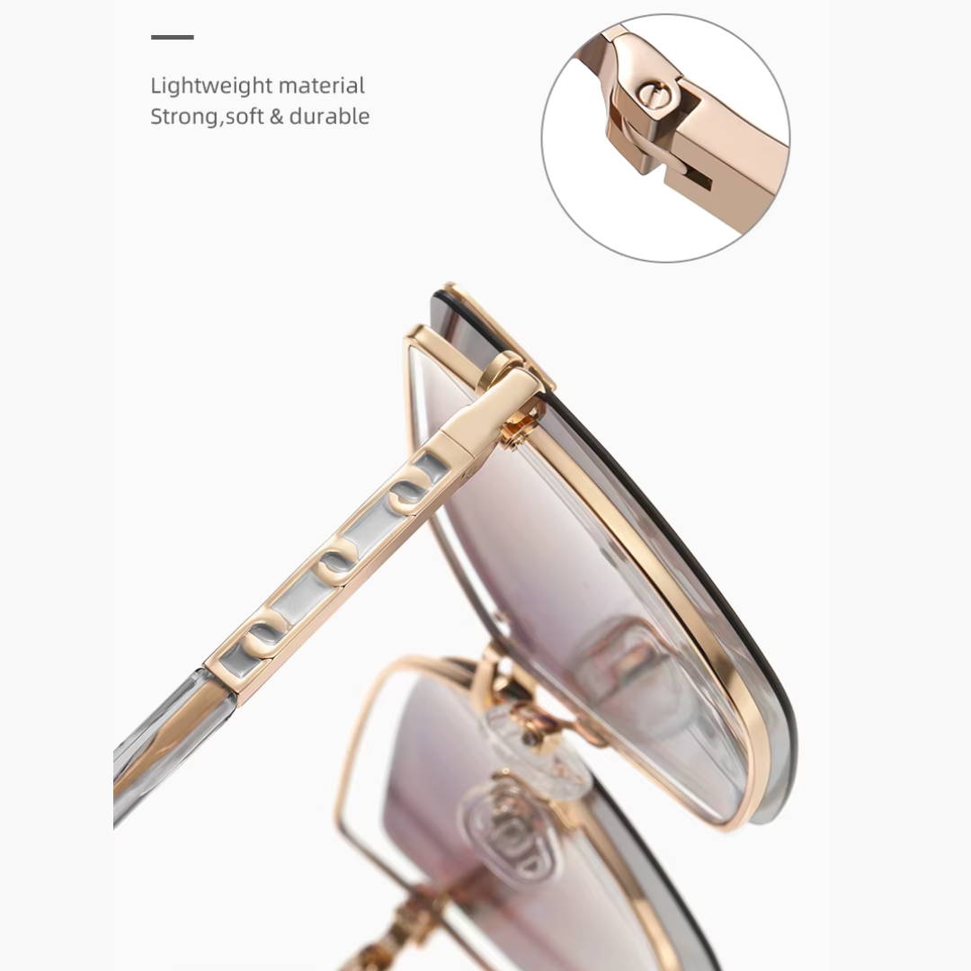 First Lens Vogue Square Magnetic Clip-On Sunglasses - S122