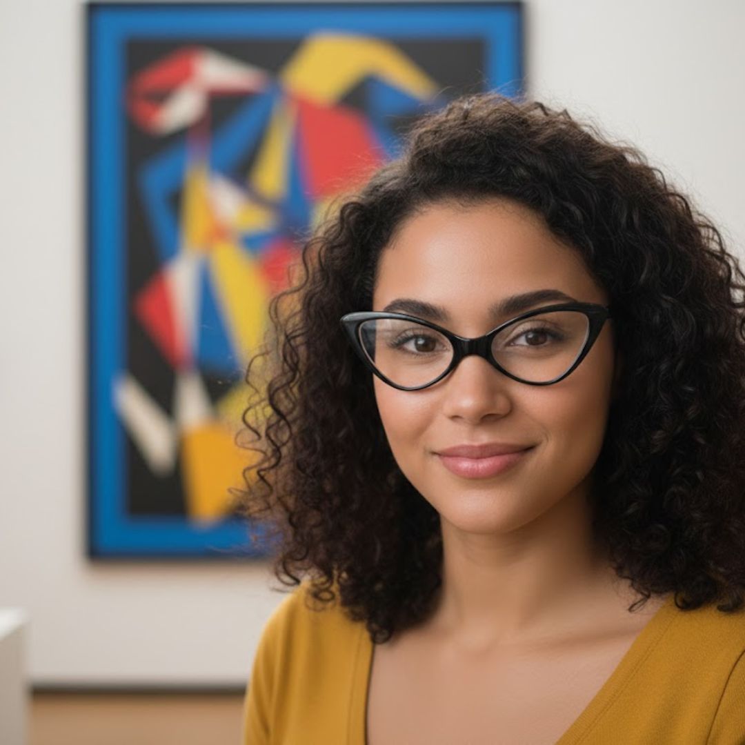 First Lens Winged Frame Cat Eye Computer Glasses-B095