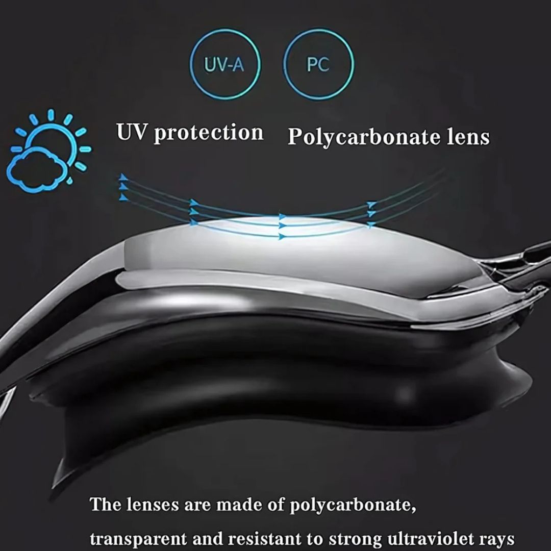 First Lens Adult Swimming Goggles with UV Protection & Antifog 013-Gray