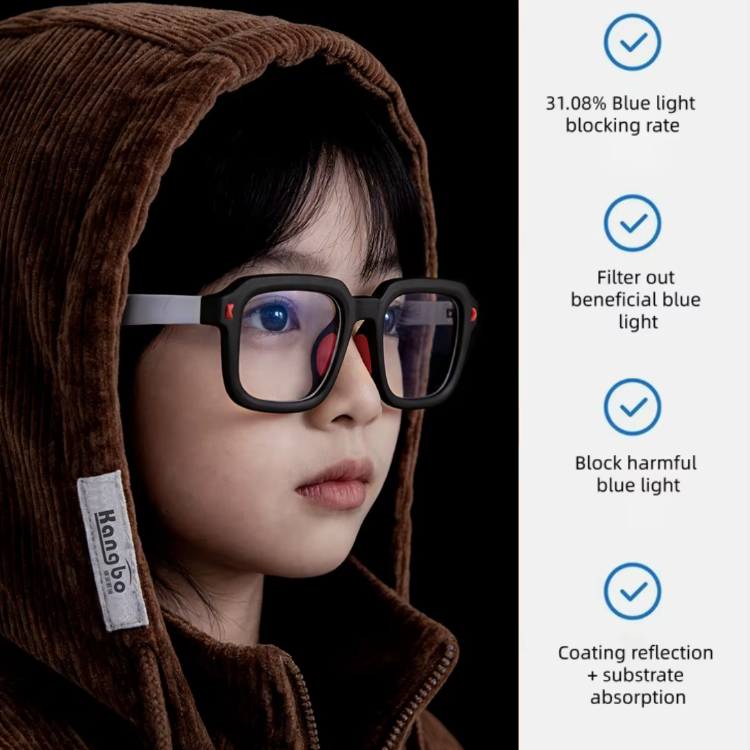 First Lens Dino Dash Kids Blue Light Computer Glasses Black & White - B281