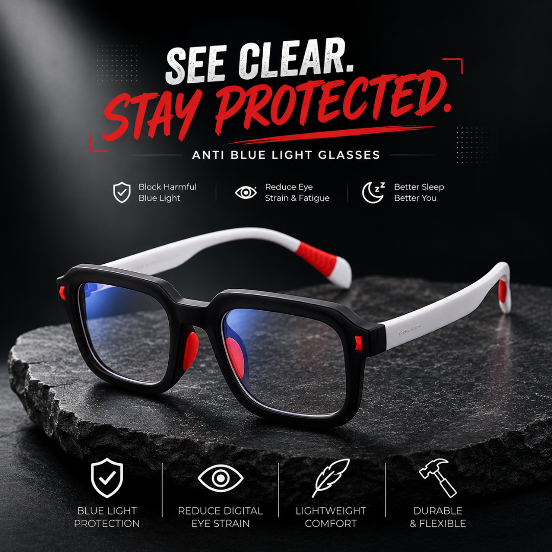 First Lens Dino Dash Kids Blue Light Computer Glasses Black & White - B281