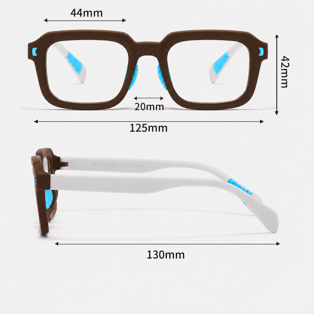 First Lens Dino Dash Kids Blue Light Computer Glasses Brown & White - B282