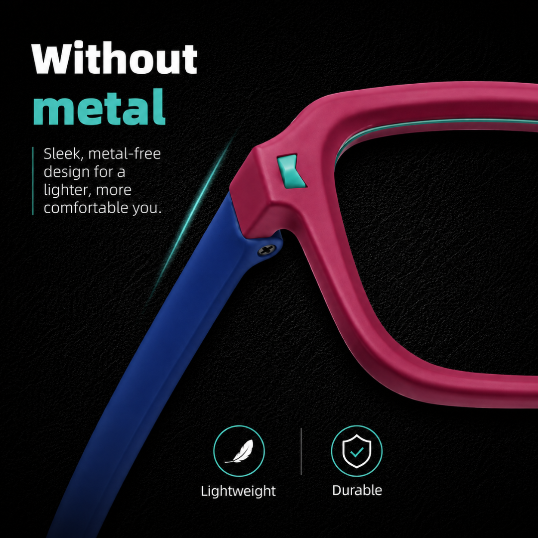 First Lens Dino Dash Kids Blue Light Computer Glasses Lime Green & Lavender - B285