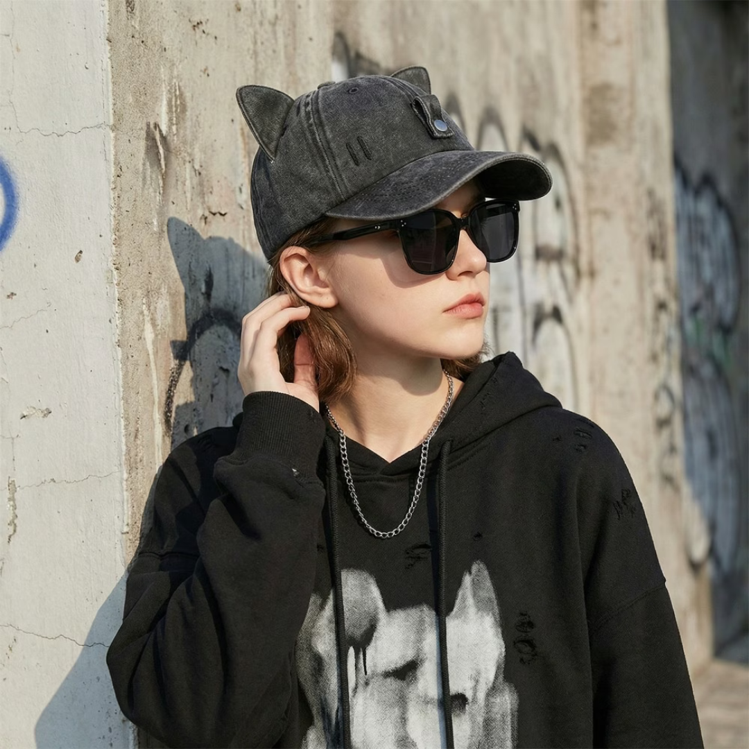First Lens Kitty Pop Sunglass Cap Black A082