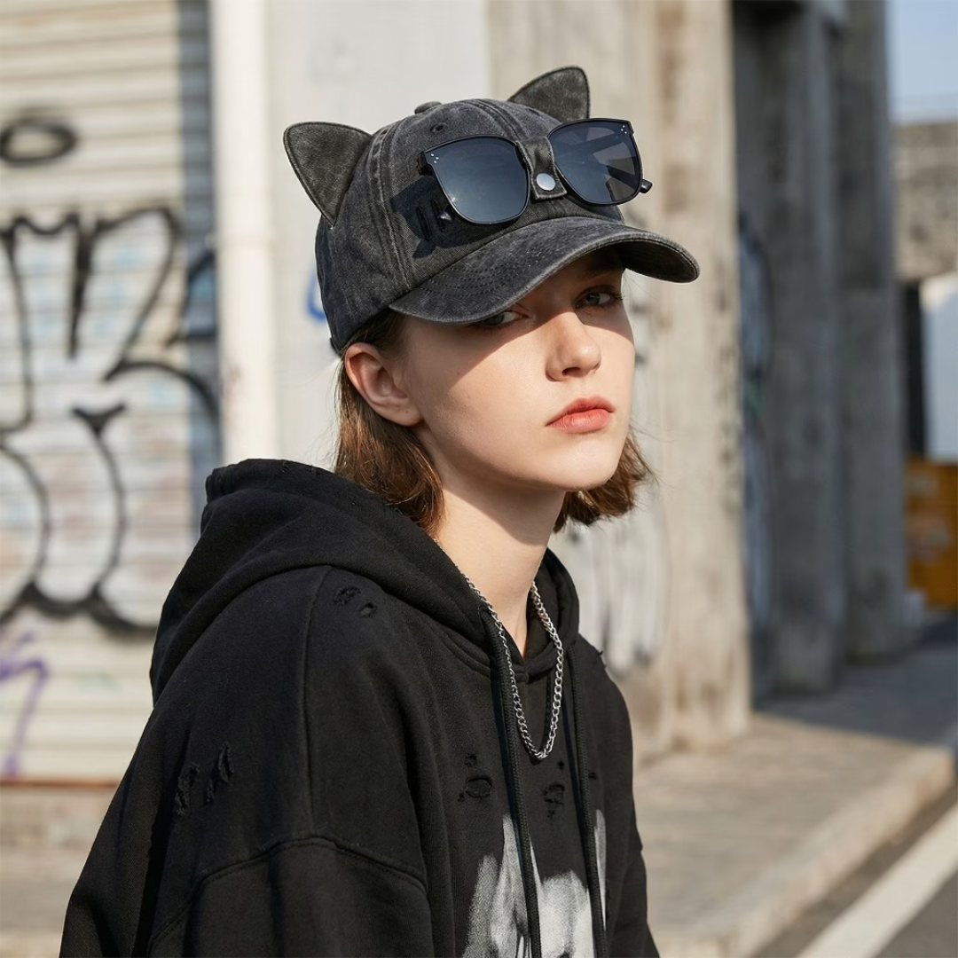 First Lens Kitty Pop Sunglass Cap Black A082