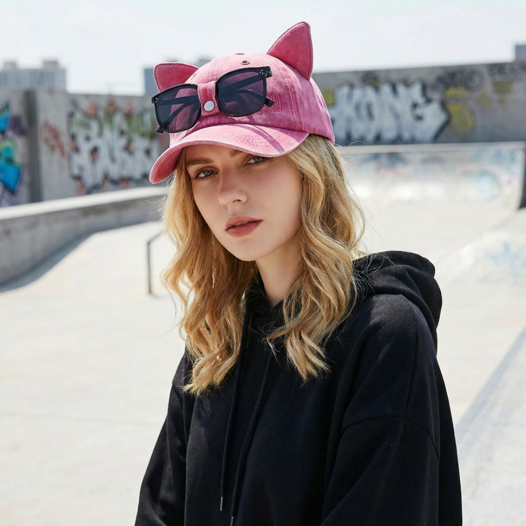 First Lens Kitty Pop Sunglass Cap Pink A079
