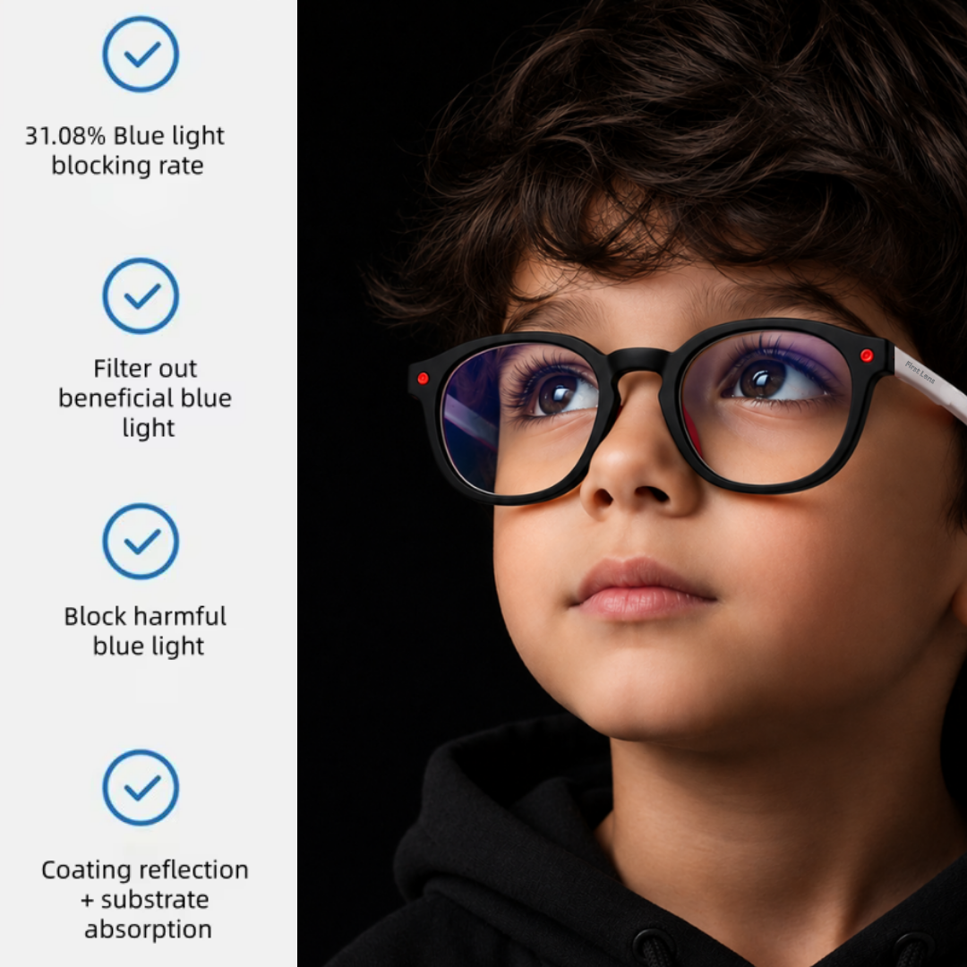 First Lens Little Explorer Kids Blue Light Computer Glasses Black & White - B271