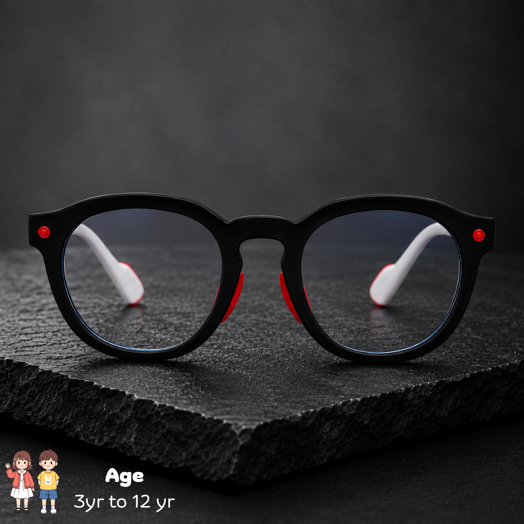 First Lens Little Explorer Kids Blue Light Computer Glasses Black & White - B271