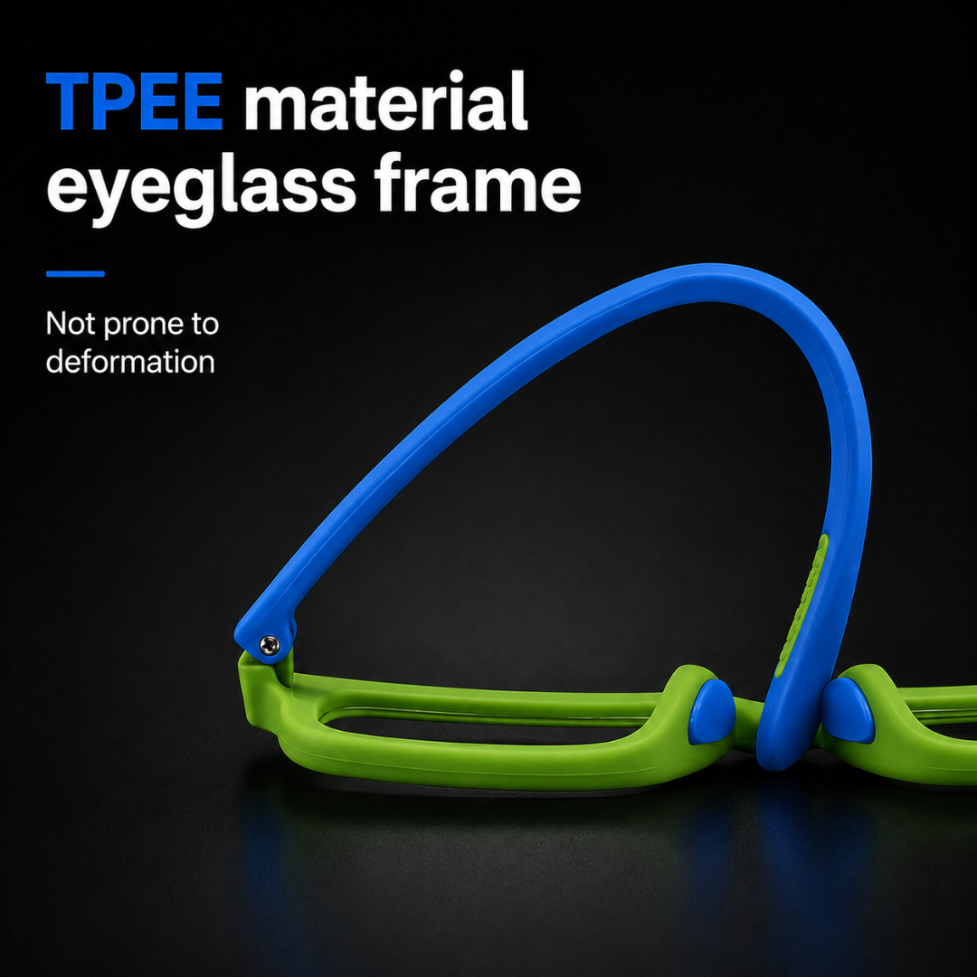 First Lens Little Star Kids Blue Light Computer Glasses Neon Green & Blue - B278