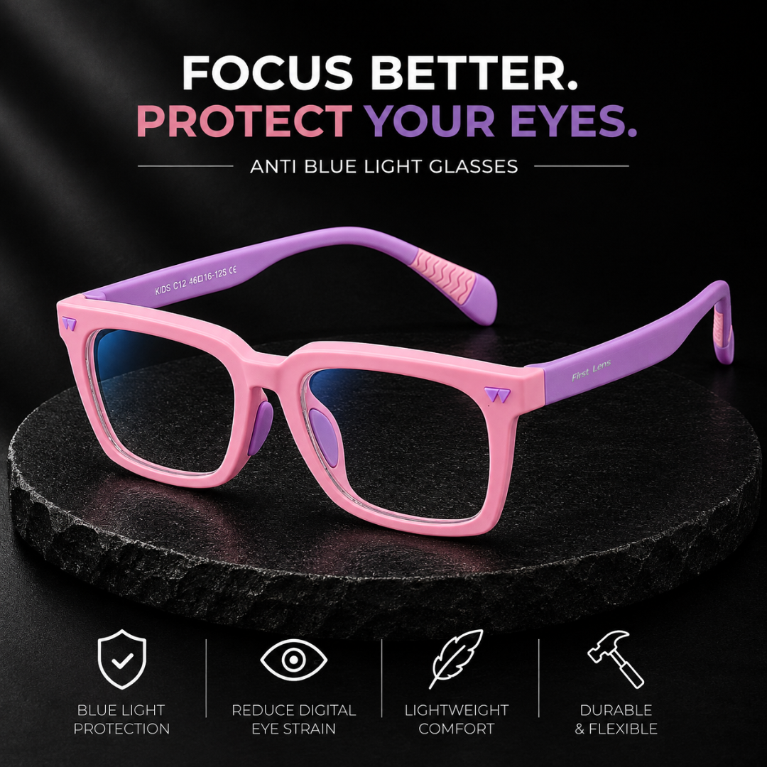 First Lens Little Star Kids Blue Light Computer Glasses Pink & Purple - B280