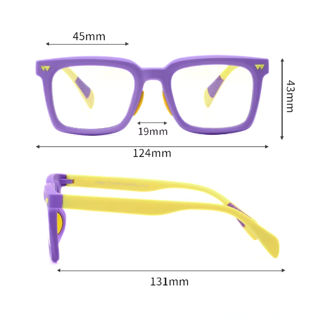 First Lens Little Star Kids Blue Light Computer Glasses Purple & Yellow - B277
