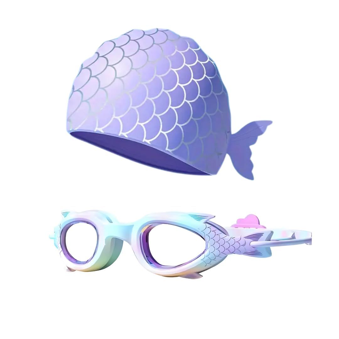 First Lens Mermaid Swimming Goggles For Kids 006 - Age (3 to 8) Blue Purple
