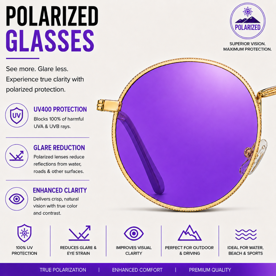 First Lens Polarized Mirrored Sunglasses Purple Gold S511