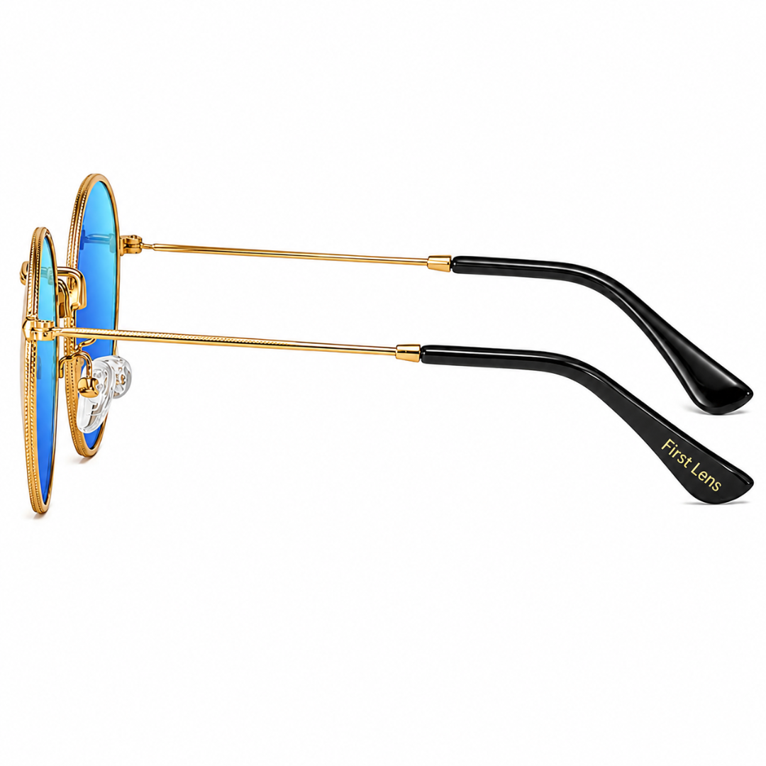 First Lens Polarized Mirrored Sunglasses Blue Gold S509