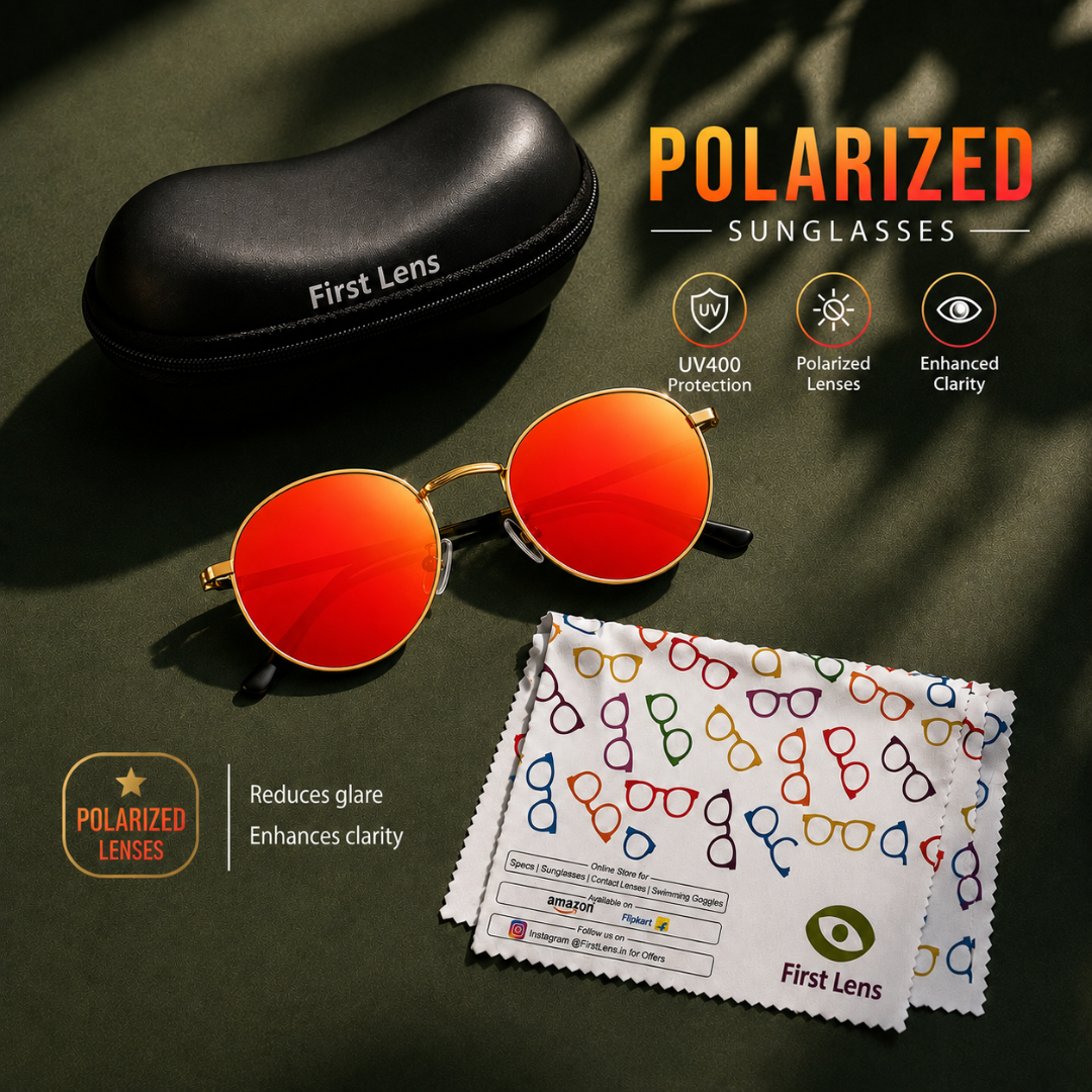 First Lens Polarized Mirrored Sunglasses Red Gold S508
