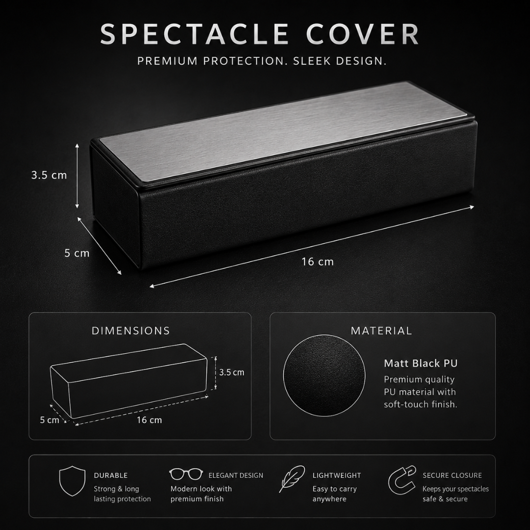 First Lens Premium Hard Shell Eyeglass Case – Black