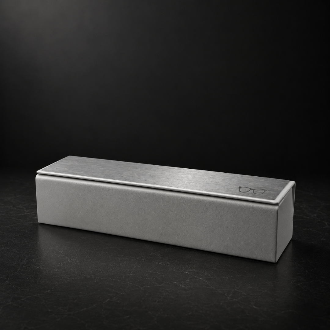 First Lens Premium Hard Shell Eyeglass Case – Grey