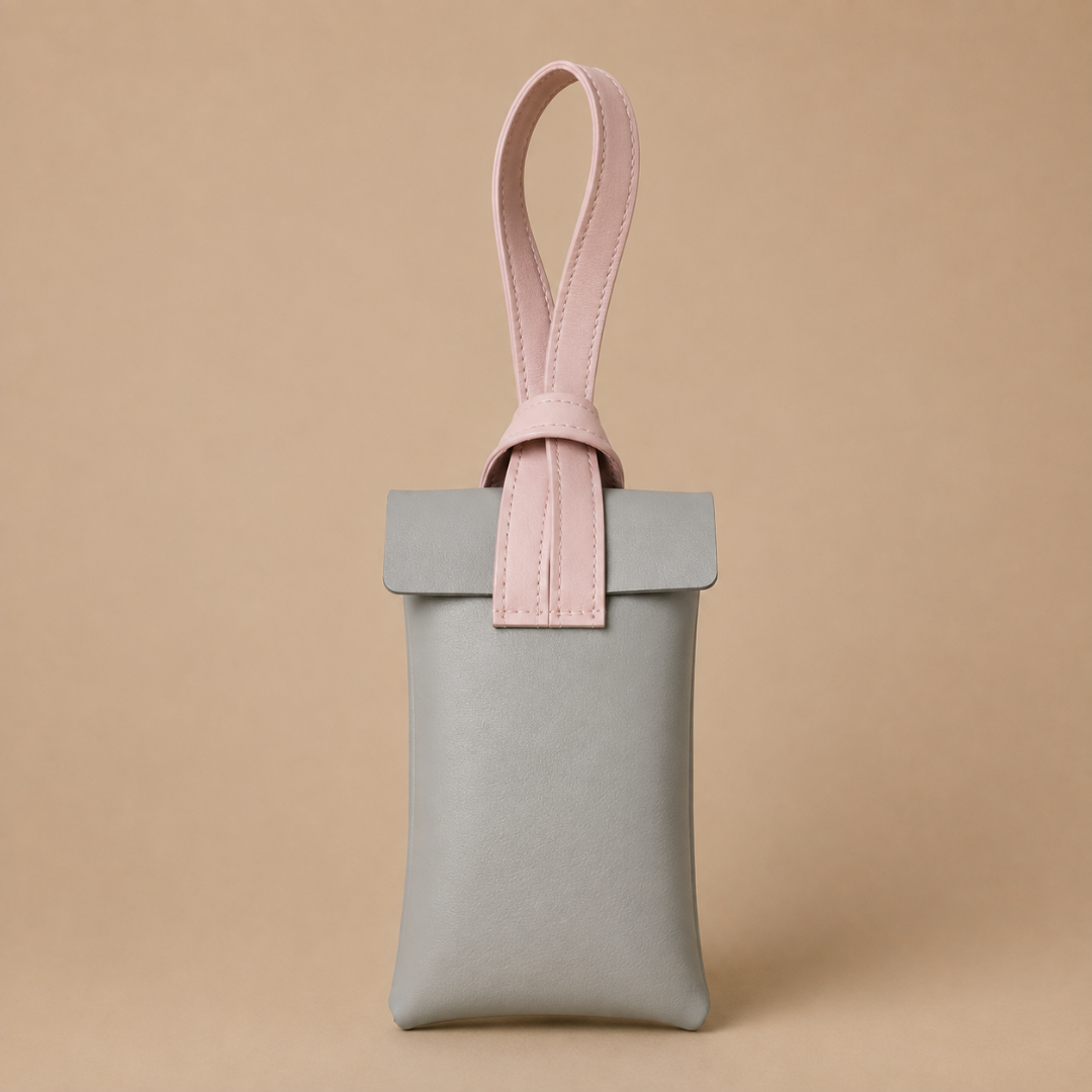First Lens Zorven Sunglass Case Grey & Baby Pink A089