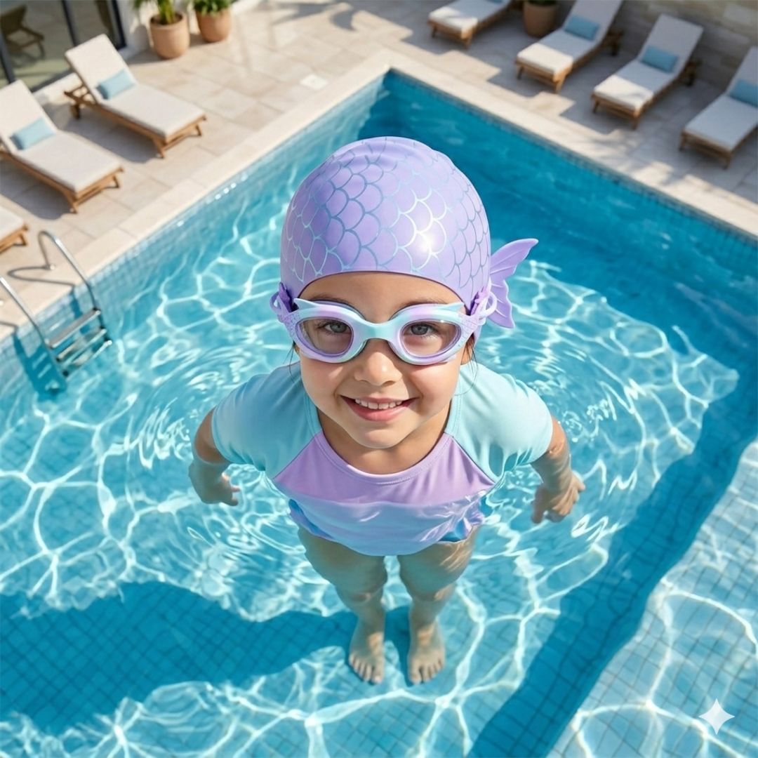First Lens Mermaid Swimming Goggles For Kids 006 - Age (3 to 8) Blue Purple