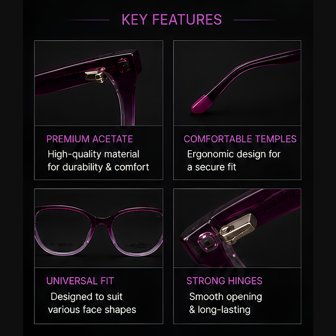 First Lens Nordic Blue Light Computer Glasses Transparent Purple