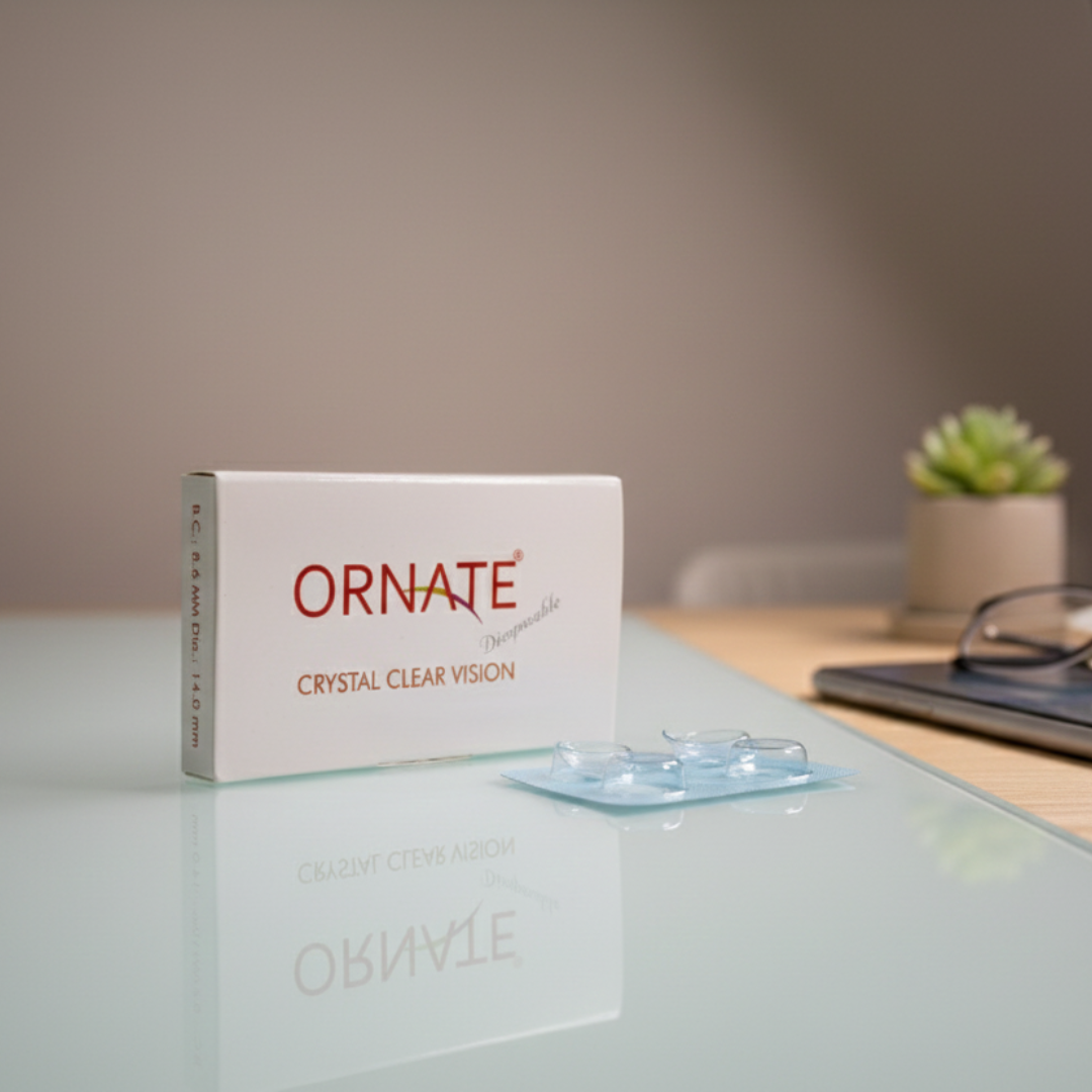 Ornate Monthly Clear Contact Lens (2 Lens/Box)