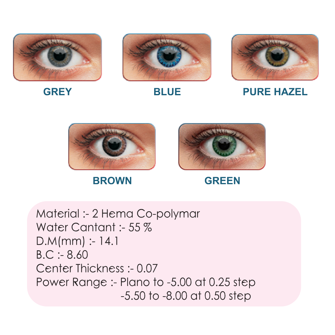Ornate One Day Power Color RX Contact Lens (10 Lens/Box)