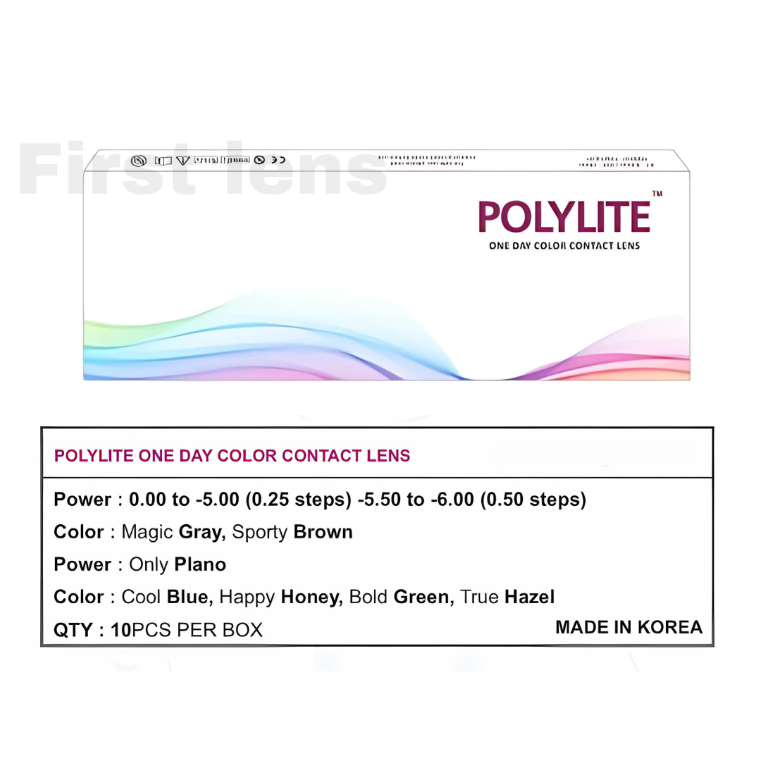 Polylite One Day Plano Color Contact Lens (10 Lens/Box)