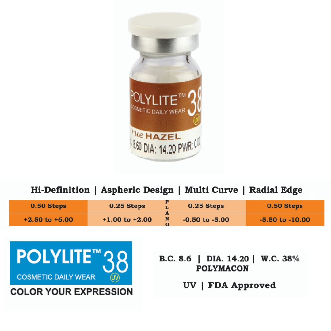 Polylite 38 Yearly Colored Contact Lens (1 Lens/Bottle)