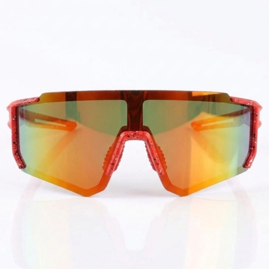 First Lens Customized Power Cycling/Running/Sports Sunglasses Uv400 + Polarized-S039 Orange Red