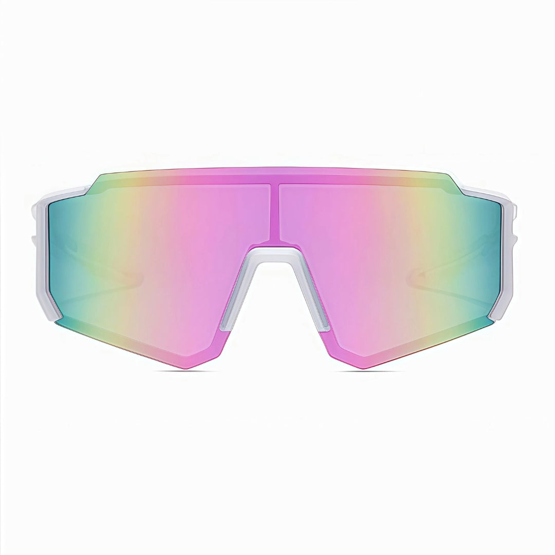 First Lens Customized Power Cycling/Running/Sports Sunglasses Uv400 + Polarized-S039 Pink White