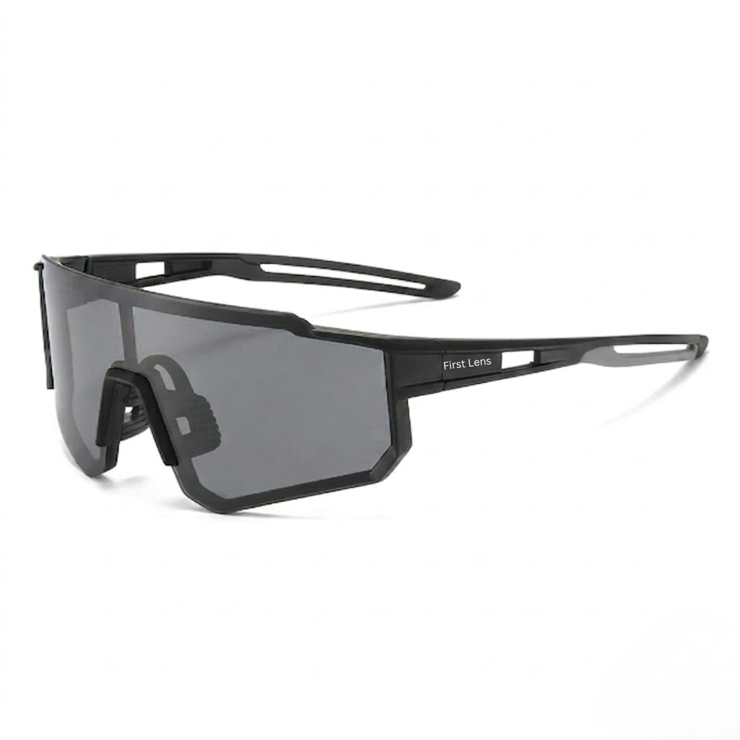 First Lens Customized Power Cycling/Running/Sports Sunglasses Uv400 + Polarized-S039 Black