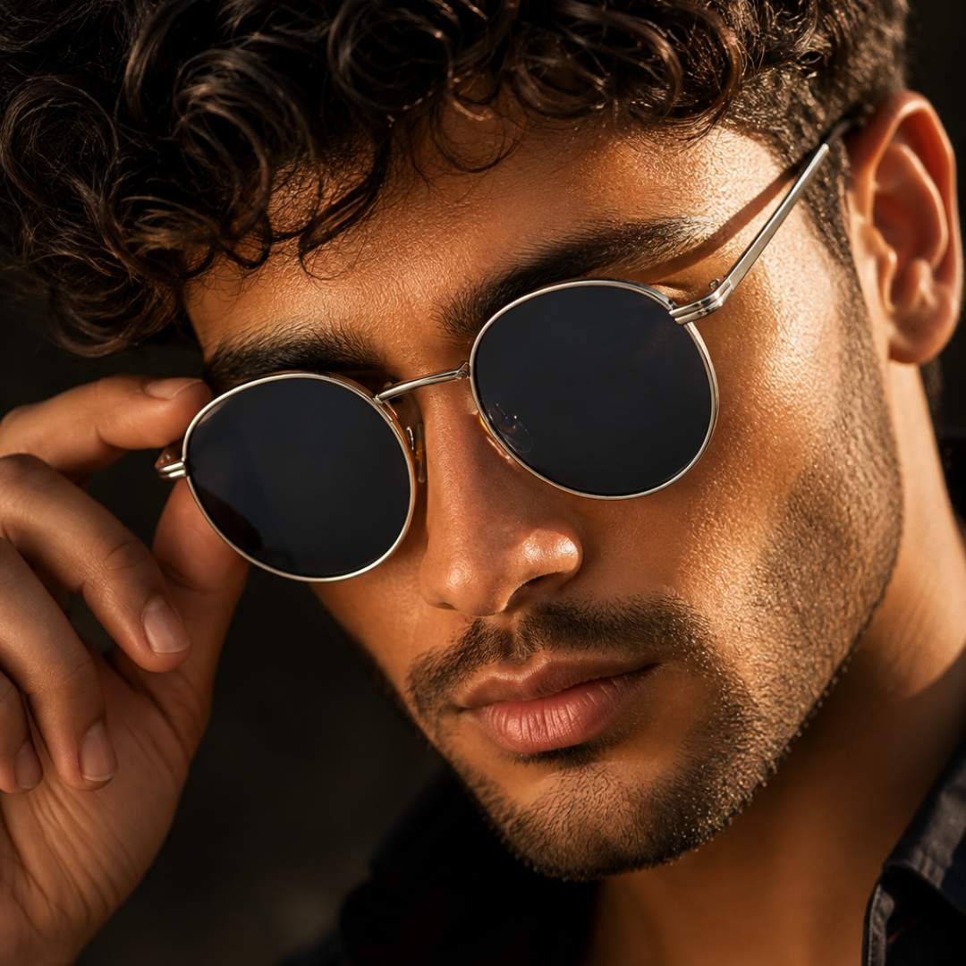 First Lens Ensaimada Sunglass UV400 Black Silver S490