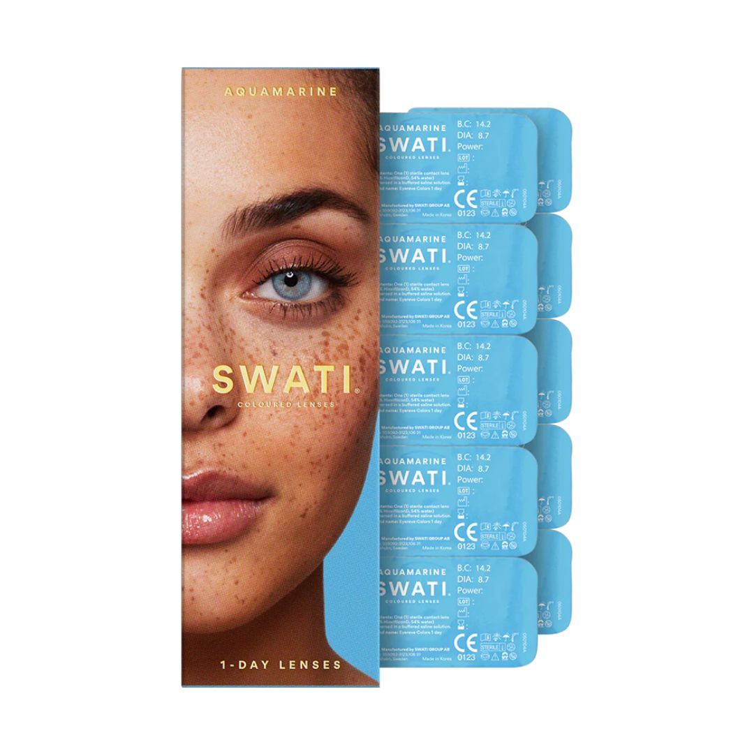 Swati Aquamarine light blue daily contact lenses 10 pack