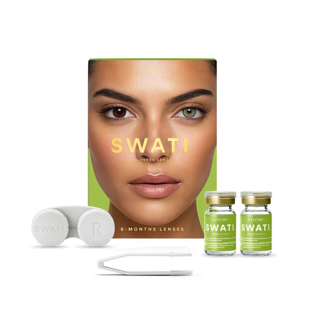 Swati Color Contact Lens - Olivine Green Brown