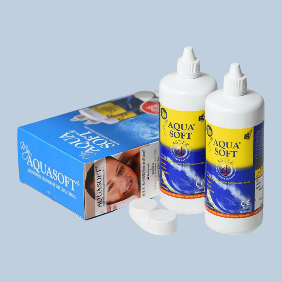 First Lens Close-up of Aquasoft Multipurpose Solution