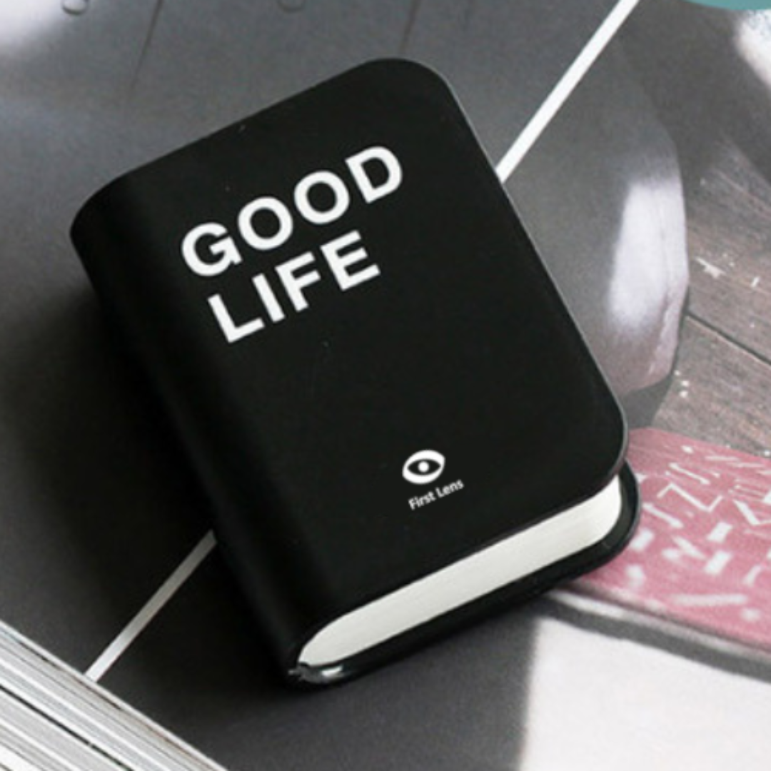 Designer Book Contact Lens Case with Mirror by First Lens