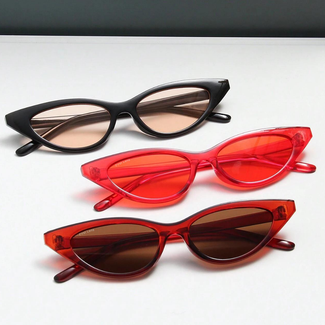 First Lens Cateye Frame Sunglasses 009 Black frame with tinted lenses