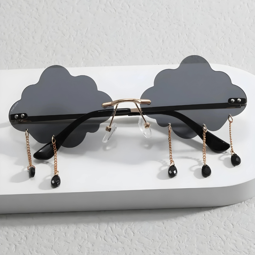 First Lens Cloud Raindrop Shape Sunglass 005 Unique cloud-shaped sunglasses with gradient lenses.