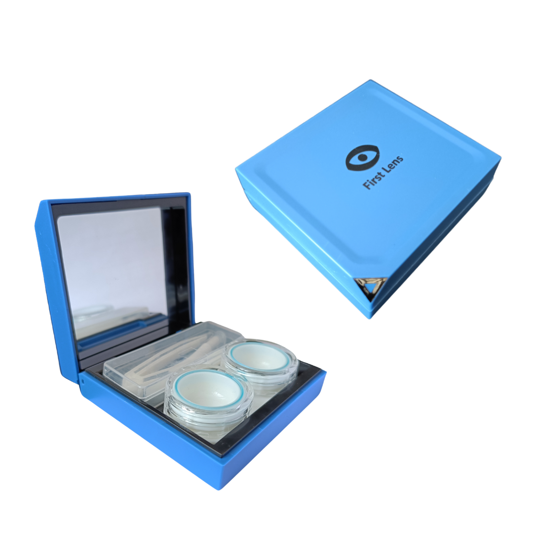 First Lens Designer Square Contact Lens Case with Mirror: The case comes in various stylish designs