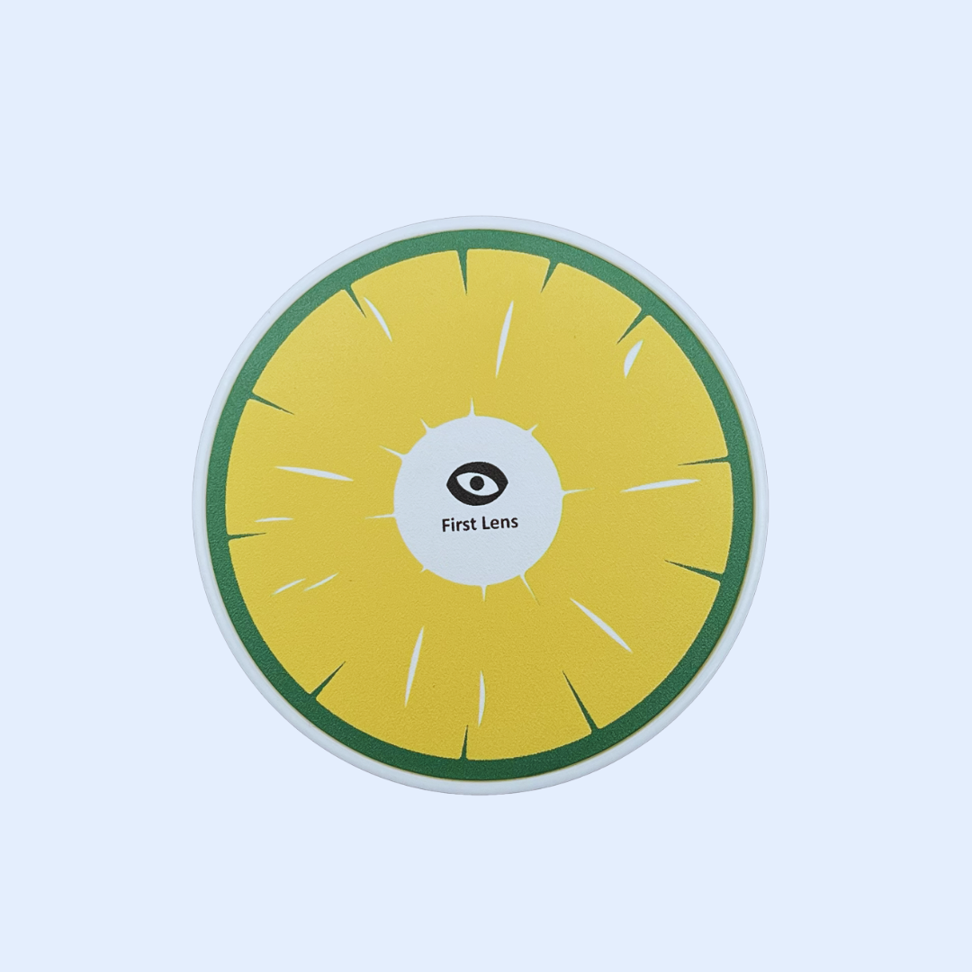 An adorable watermelon-shaped contact lens case from First Lens.