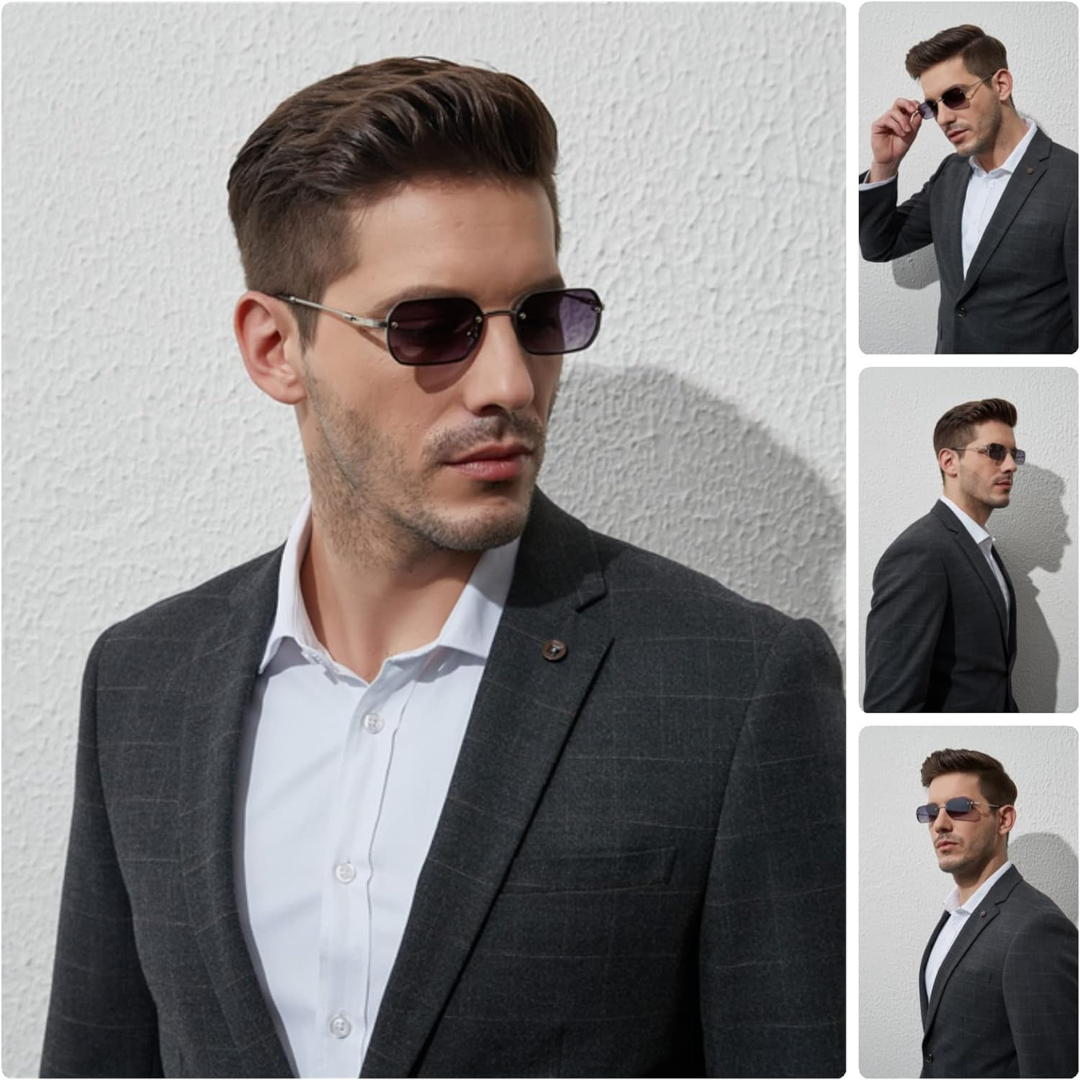 First Lens Glints Sunglasses 010 Classic black frames with sleek design.