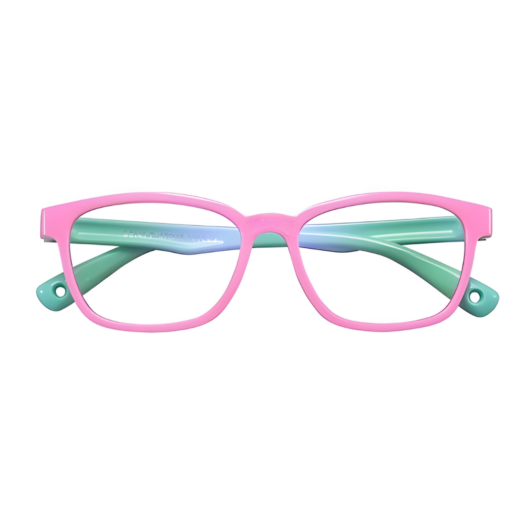 First Lens KidoJunior Kids Glasses in a protective case, perfect for travel.
