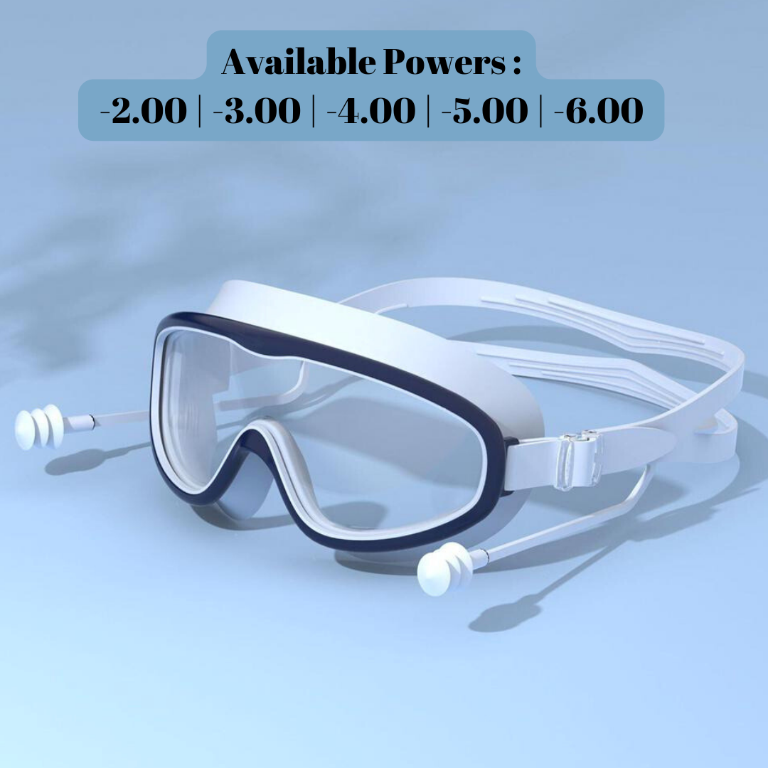 A child holding First Lens kids goggles excitedly.