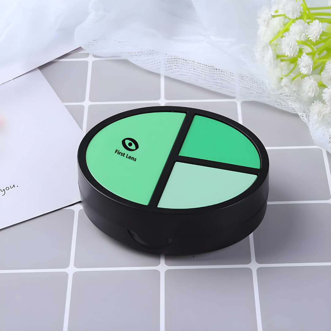 First Lens Oval Contact Lens Case with Mirror